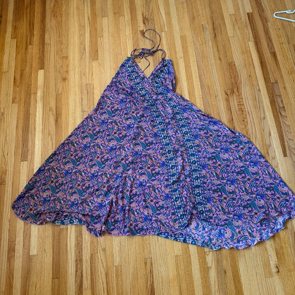 Vintage 90s Dreamy halter maxi dress in vibrant paisley (pink, lilac & teal) ✨ - Picture 9 of 10